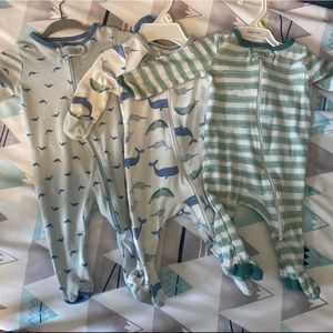 Cloud Island whale set of 3 sleepers 0-3 mo
